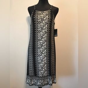 Ana Sleeveless Black & Ivory Dress Size Small NWT Top is Lined